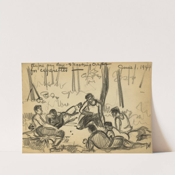 Before pay day Shooting craps for cigarettes. by Victor Alfred Lundy