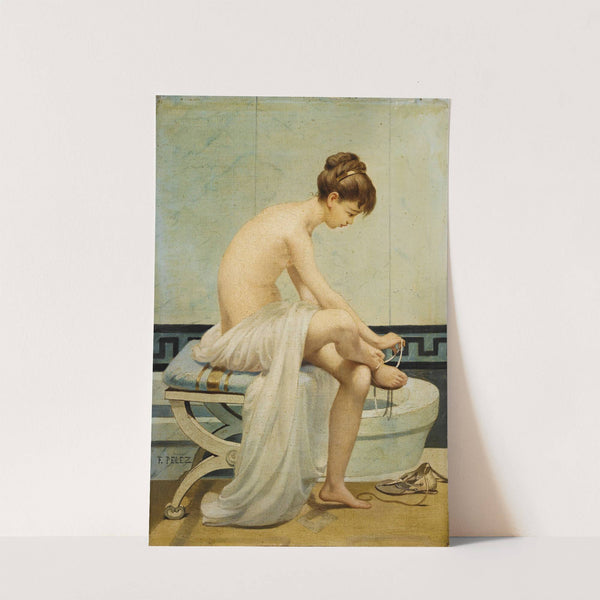 Before the bath, young roman girl by Fernand Pelez