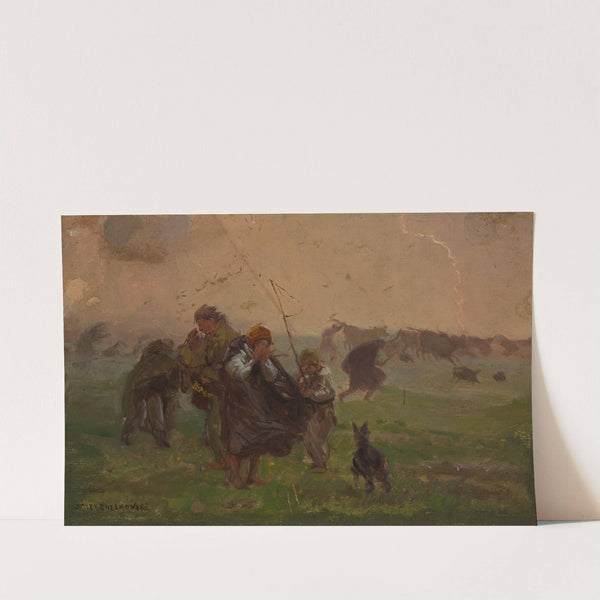 Before the storm, sketch for the painting “Storm” by Jozef Chelmonski