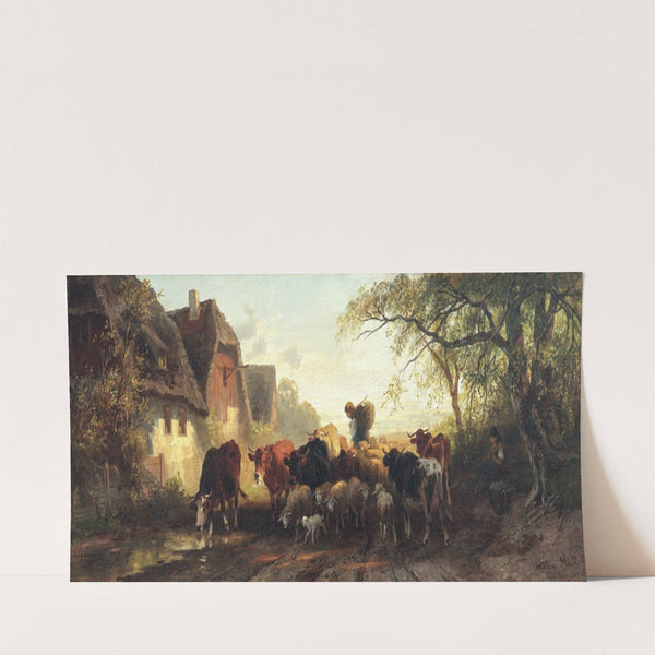 Begegnung auf der Dorfstraße (1877) by Christian Mali