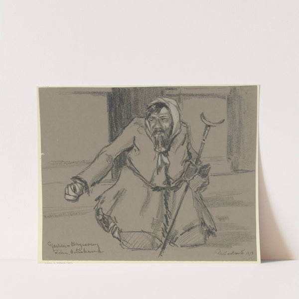 Beggar in front of the church by Reinhard Pfaehler von Othegraven