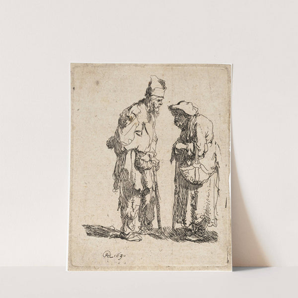 Beggar Man and Beggar Woman conversing by Rembrandt van Rijn