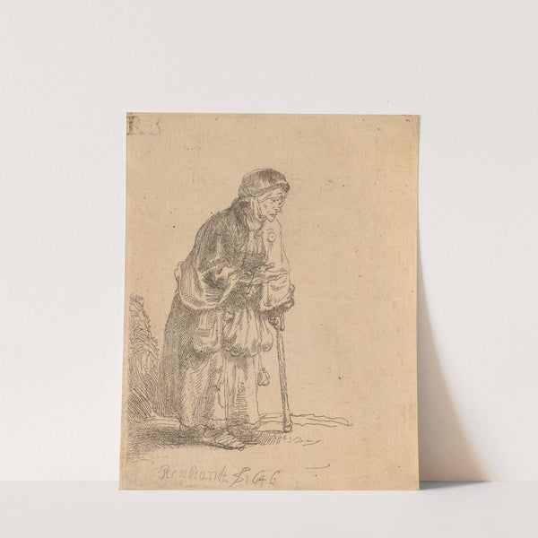 Beggar Woman Leaning on a Stick (1646) by Rembrandt van Rijn