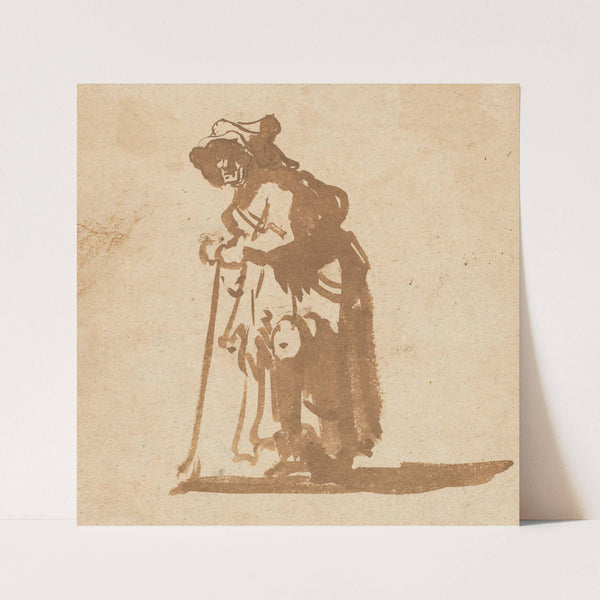 Beggar Woman Leaning on a Stick (1628-1630) by Rembrandt van Rijn