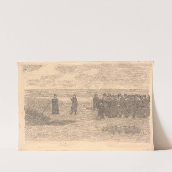 Begravelse på vestjydsk kirkegaard (1885) by Niels Bjerre