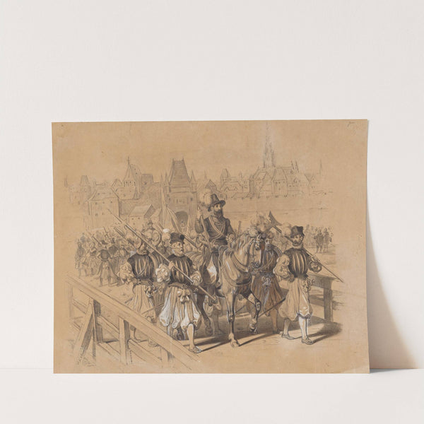 Begrüßung eines Fürsten durch den Bürgermeister und das Bürgerregiment von Wien (1847) by Fritz L''' Allemand