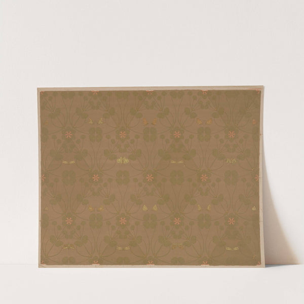 Behangpapier met kleine bladeren, vlinders en libellen by Theo Nieuwenhuis