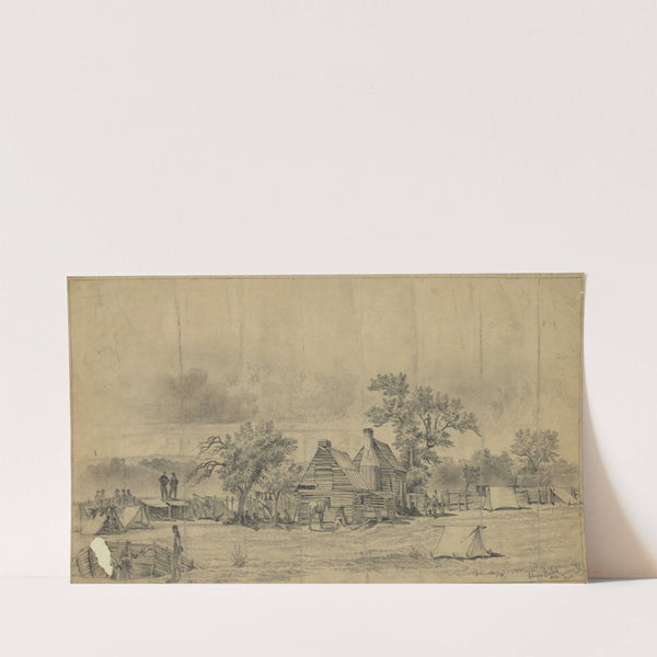 Behind the breastworks at Cold Harbor awaiting an attack (1864) by Edwin Forbes
