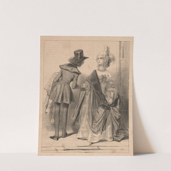 Behind the scenes; Beautiful woman, you’re looking pretty nice tonight! (1838) by Paul Gavarni