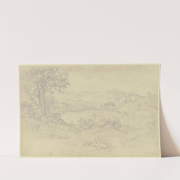 Bei Olevano, im Mittelgrund zwei Hirten mit Herde by August Lucas