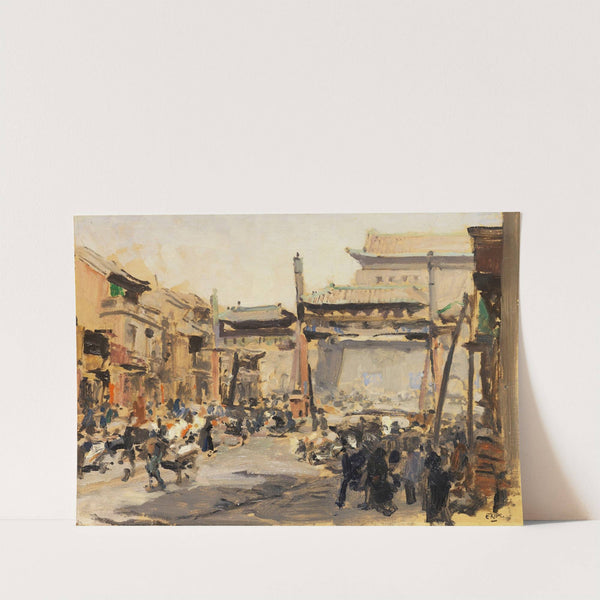 Beijing - Busy street in front of the Qianmen (Zhengyangmen) city gate by Erich Kips
