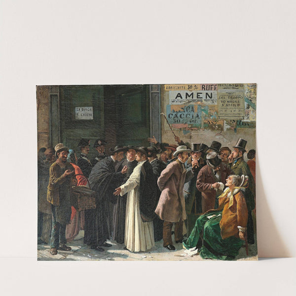 Beim Die geschlossene Bank by Eduardo Matania