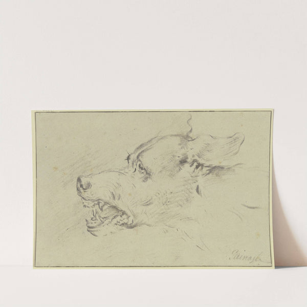 Bellender Hundekopf nach links by Philip Reinagle