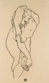 Bending Woman With Head Bowed And Crossed Hands