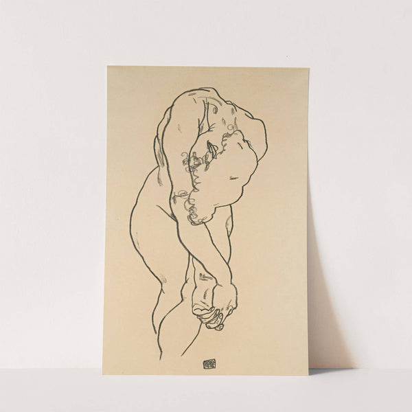 Bending Woman With Head Bowed And Crossed Hands (1918) by Egon Schiele