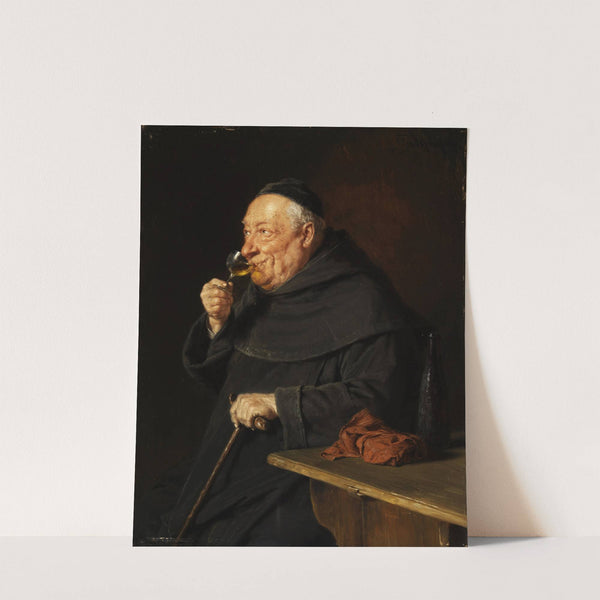 Benediktinermönch mit Wein beim Frühschoppen by Eduard von Grützner