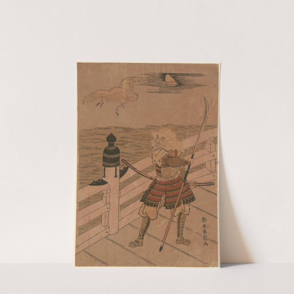 Benkei and Heron on Bridge by Suzuki Harunobu