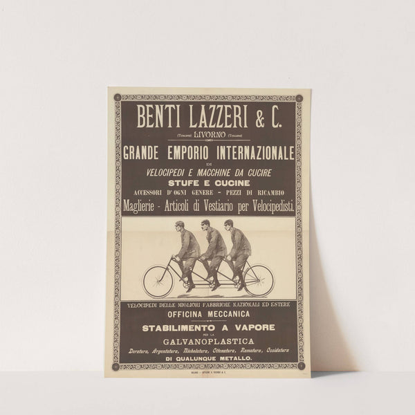 Benti Lazzeri & C… Livorno… Grande emporio internazionale di velocipedi e macchine da cucire (1895) by G. Ricordi & C.