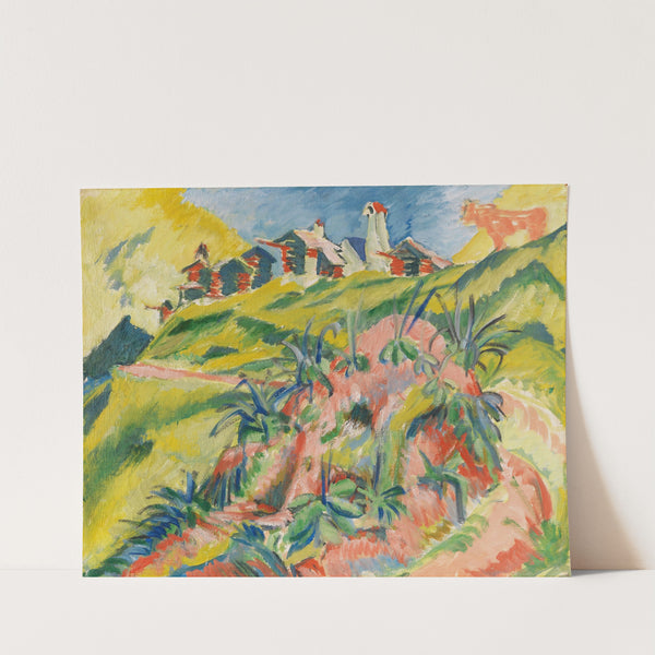 Bergdorf mit rosa Kuh (1919) by Ernst Ludwig Kirchner