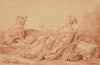 Bergère assise avec son chien