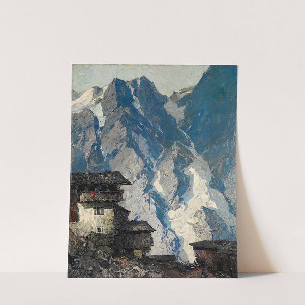 Berghof vor Gletscherlandschaft by Oskar Mulley