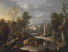 Bergige Landschaft mit Reisenden