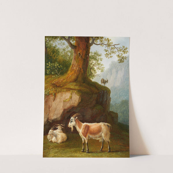 Bergige Landschaft mit vier Ziegen (1801) by Jacob Philipp Hackert