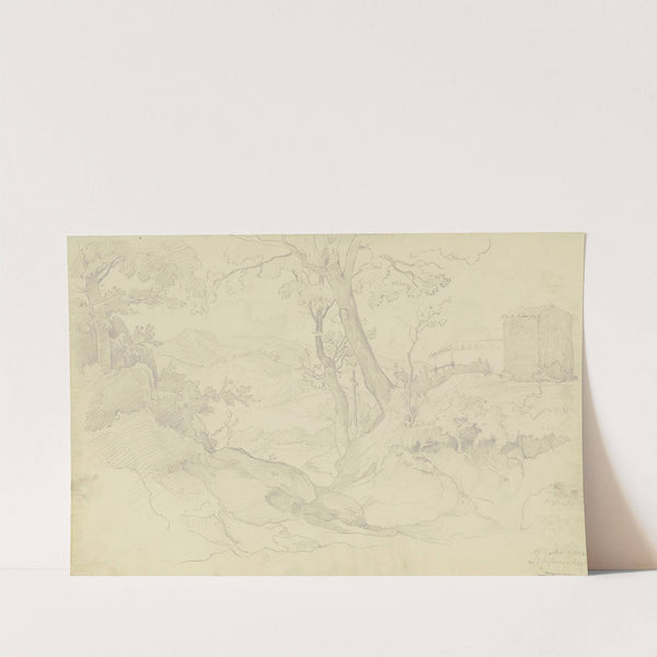 Bergige Waldlandschaft bei Affile by August Lucas