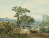 Berglandschaft mit Bauern und Kühen (1817)