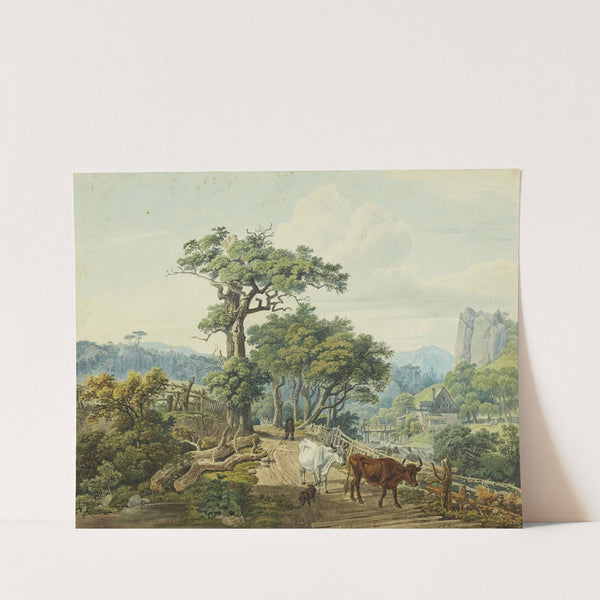 Berglandschaft mit Bauern und Kühen (1817) by Johann Christoph Erhard