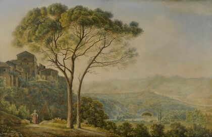 Berglandschaft mit Pinien