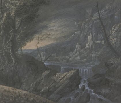 Berglandschaft mit Schlössern