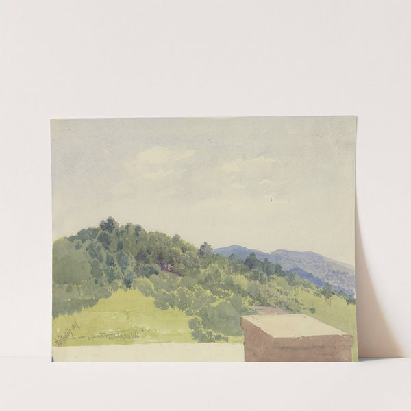 Berglandschaft, von einer Burganlage aus betrachtet by Carl Theodor Reiffenstein