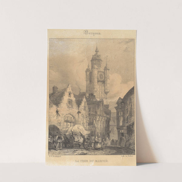 Bergues - La Tour du March by Richard Parkes Bonington