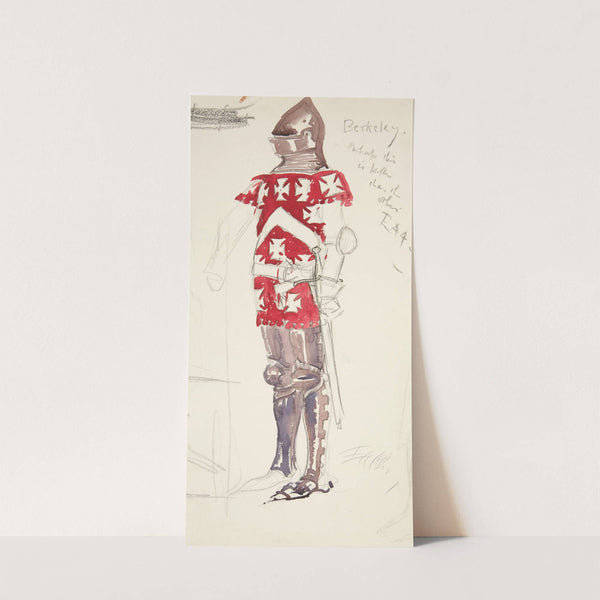 Berkeley, costume sketch for Henry Irving’s Planned Production of Richard II by Edwin Austin Abbey