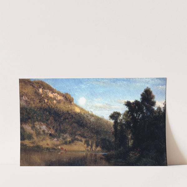 Berkshire Foothills, Full Moon Over Meadowbrook (1864) by Aaron Draper Shattuck