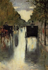Berlin Street Scene With Horse-Drawn Cabs