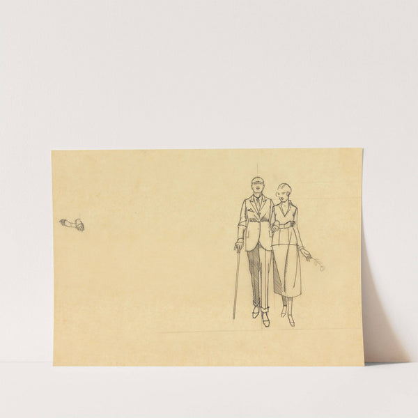 Bernard Boutet de Monvel et sa fiancée, Delfina, en promenade (1920) by Bernard Boutet de Monvel