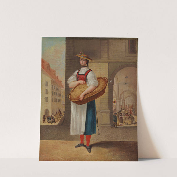 Berner Trachtenmädchen vor dem Kornhaus by Franz Niklaus König