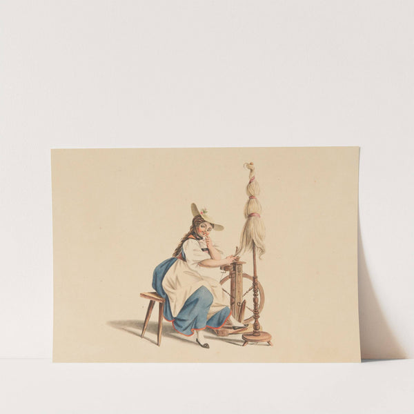 Bernerin am Spinnrad (1815) by Gottfried Mind