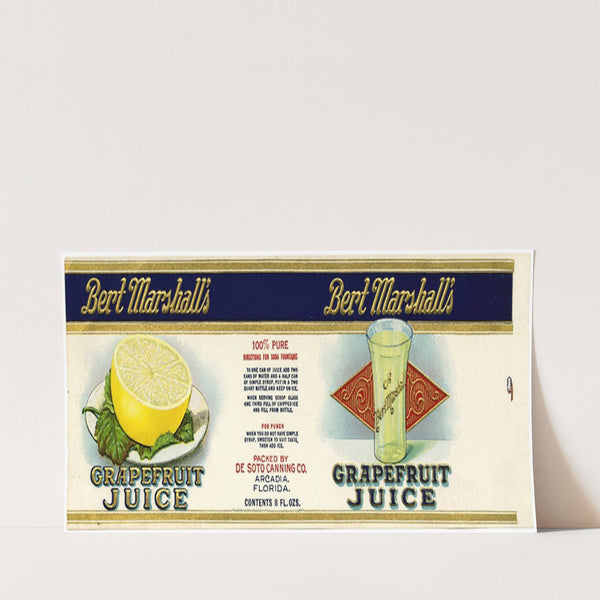 Bert Marshall’s Grapefruit Juice Label (1930-1950)