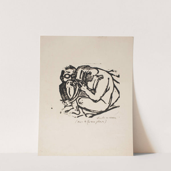 Bespectacled Man and Naked Woman, Combing her Hair (1927) by Max Beckmann