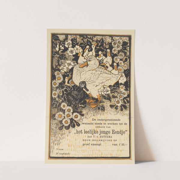 Bestelkaart voor proefexemplaar van 'Het leelijke jonge eendje'. by Theo van Hoytema