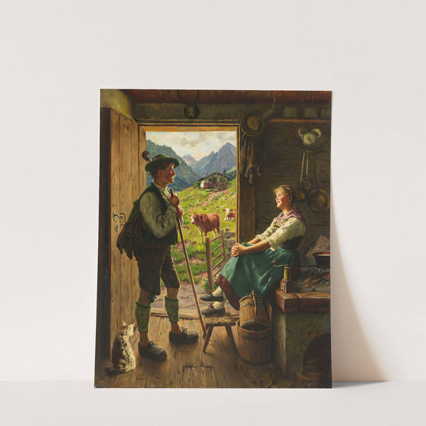 Besuch auf der Alm (1880) by Emil Rau