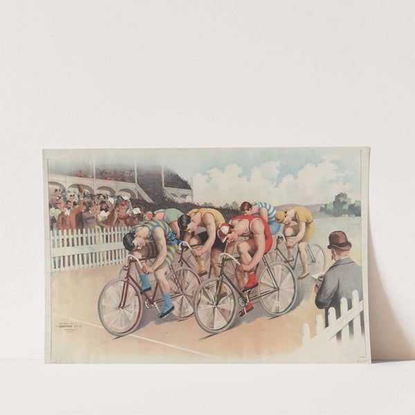 Bicycle race scene (1895) by Calvert Litho. Co