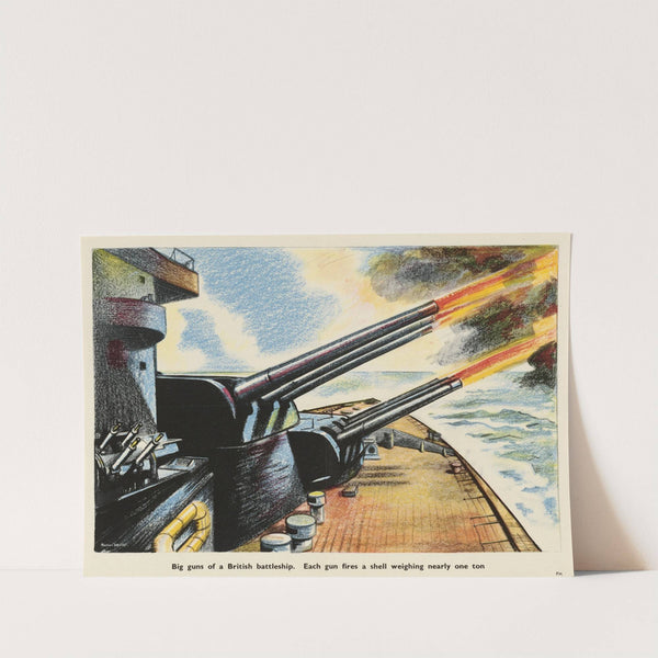 Big Guns of a British Battleship by Roland Davies