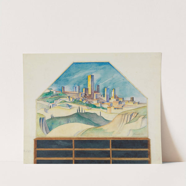 Bildentwurf; La città delle belle torri by Alexander Kanoldt