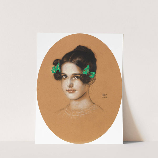 Bildnis der Tochter Mary mit grünen Schleifen (ca 1910) by Franz von Stuck