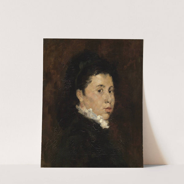 Bildnis einer Dame in schwarzem Kleid mit weißer Halskrause by Wilhelm Leibl