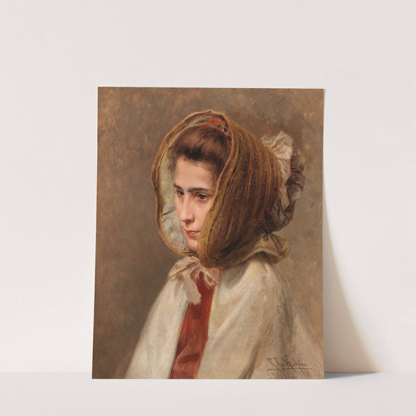 Bildnis einer Dame mit Haube in Seitenansicht by Raimund Ritter von Wichera